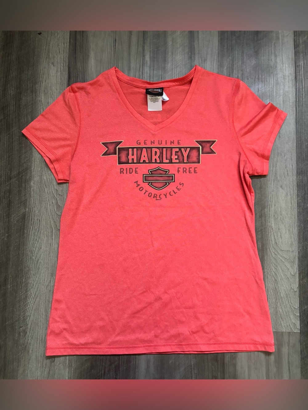 Harley-Davidson Ocean State Warwick RI V-Neck Tee L 100% Polyester